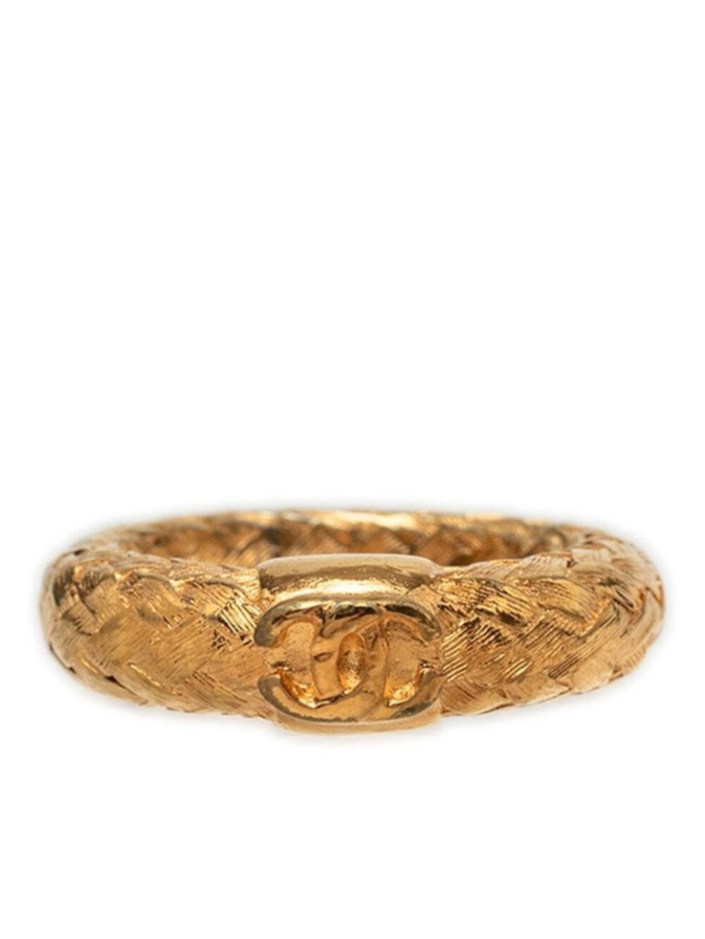 Chanel CC Logo Chain Motif Ring Gold Plated